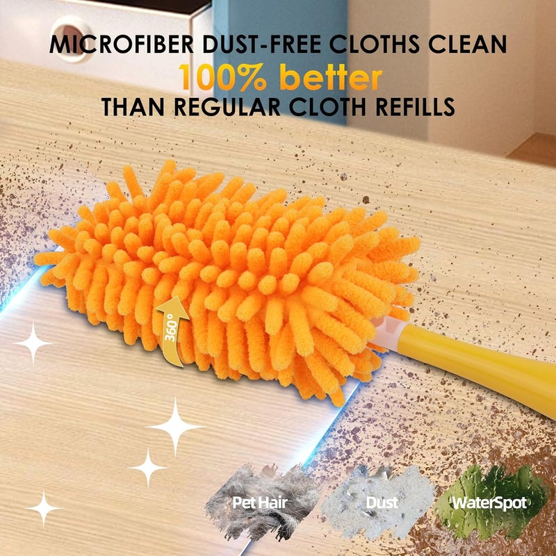 REDONES Dusters for Swiffer - Reusable Duster Refill Compatible with Swiffer Hand Duster(8 Pack+1Handle), 360 Heavy Duty Dusters Refills - Image 3